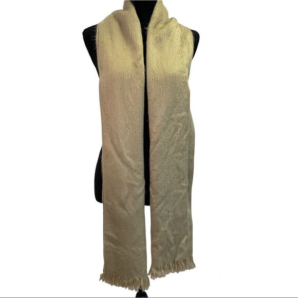 SHUPACA tan beige brown 100% alpaca soft warm fall winter unisex Scarf - Picture 3 of 9